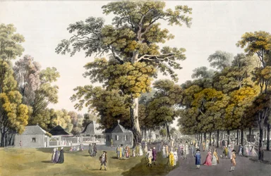 Die Cafés in der Grand Avenue im Prater, Wien, 1798